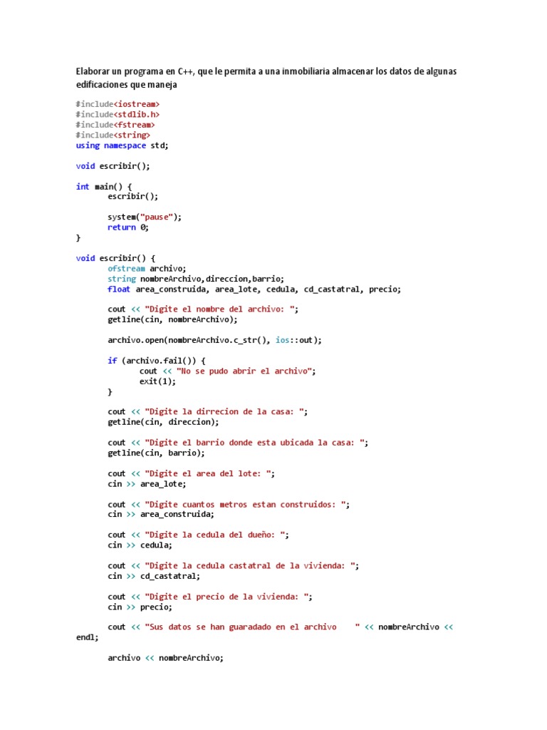 Programa C++ para gestión inmobiliaria y teatral | PDF | C ++ | Diseño ...