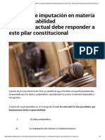 Régimen de Imputación en Materia de Responsabilidad Extracontractual Debe Responder A Este Pilar Constitucional