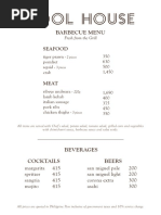 Pool House - Barbecue Menu