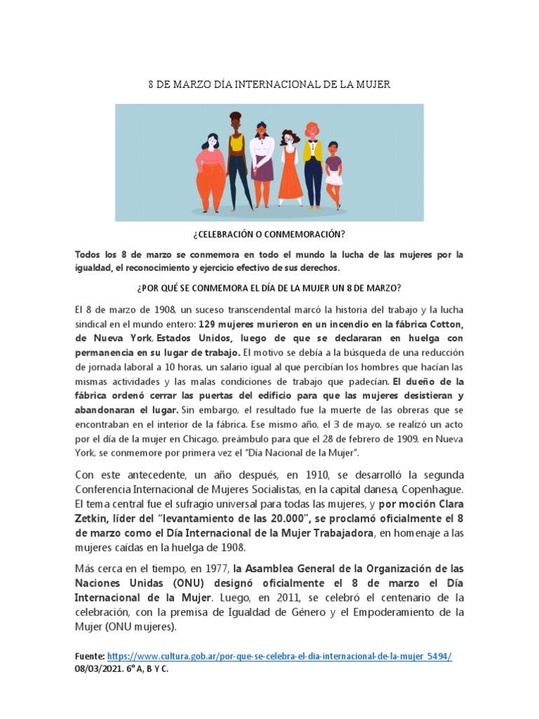 8 de Marzo Día Internacional de La Mujer | PDF | Viajes y turismo