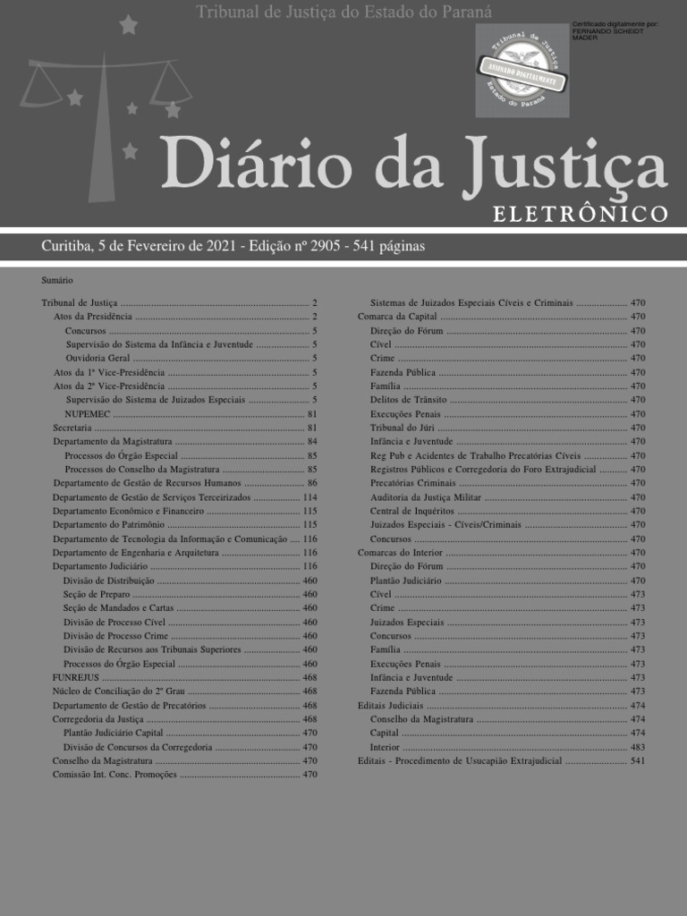 Diário Da Justiça Eletrônico - Data Da Veiculação - 05-02-2021 | PDF |  Terceirização | Business