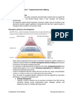 Unit 7 - Supporting Decision Making: Decision Support in Business