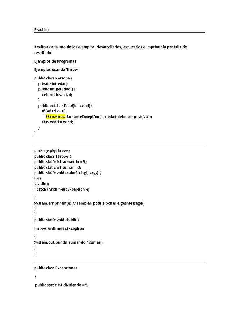Ejemplos de Programación en Java | PDF | Java (lenguaje de programación ...