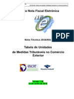 NT2016 001 V1 - 40 - Altera Tabela - Unidades de Medidas Tributaveis No Comercio Exterior