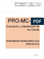 PRO-MC-006 Evaluación de la Satisfacción del Cliente V 1.0