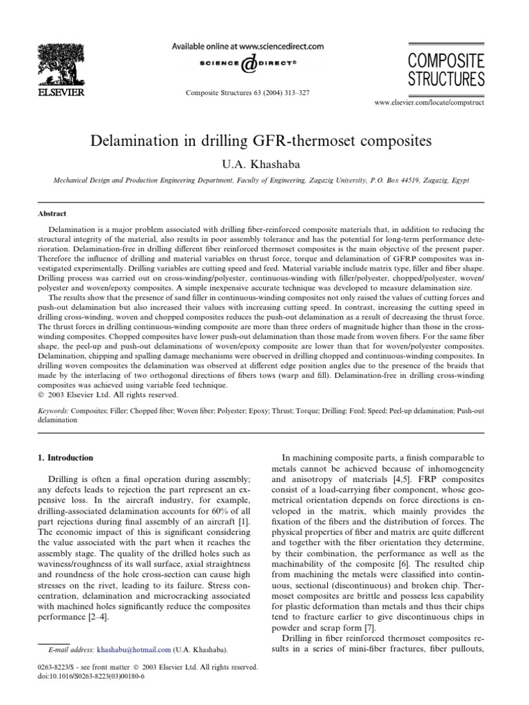 44 - Delamination in Drilling GFR-thermoset Composites | PDF ...