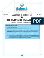 Answers & Solutions: For For For For For JEE (MAIN) - 2021 (Online) Phase-1