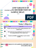 Mean and Variance of Sampling Distribution of Sample Mean: Jan Feb Mar Apr May Jun Jul Aug Sep Oct Nov Dec