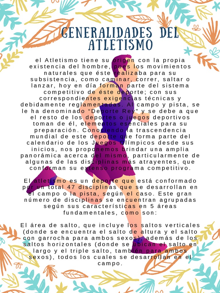 Atletismo: Disciplinas y Competencias | PDF | Deporte del atletismo ...