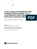 A User'S Guide To The Goldsim/Blt-Ms Integrated Software Package: A Low-Level Radioactive Waste Disposal Performance Assessment Model