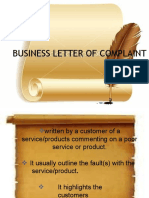 Business Letter of Complaint