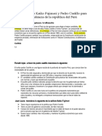 Elección Entre Keiko Fujimori y Pedro Castillo Para La Presidencia de La República Del Perú