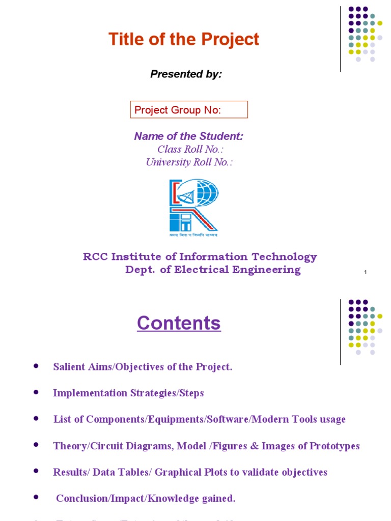 Presentation Format Final Year Student Project Pdf Art Computers