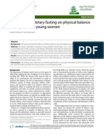 The Effects of Dietary Fasting On Physical Balance Among Healthy Young Women