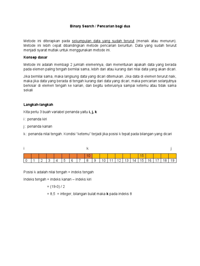 Metode Pencarian Biner Terurut | PDF