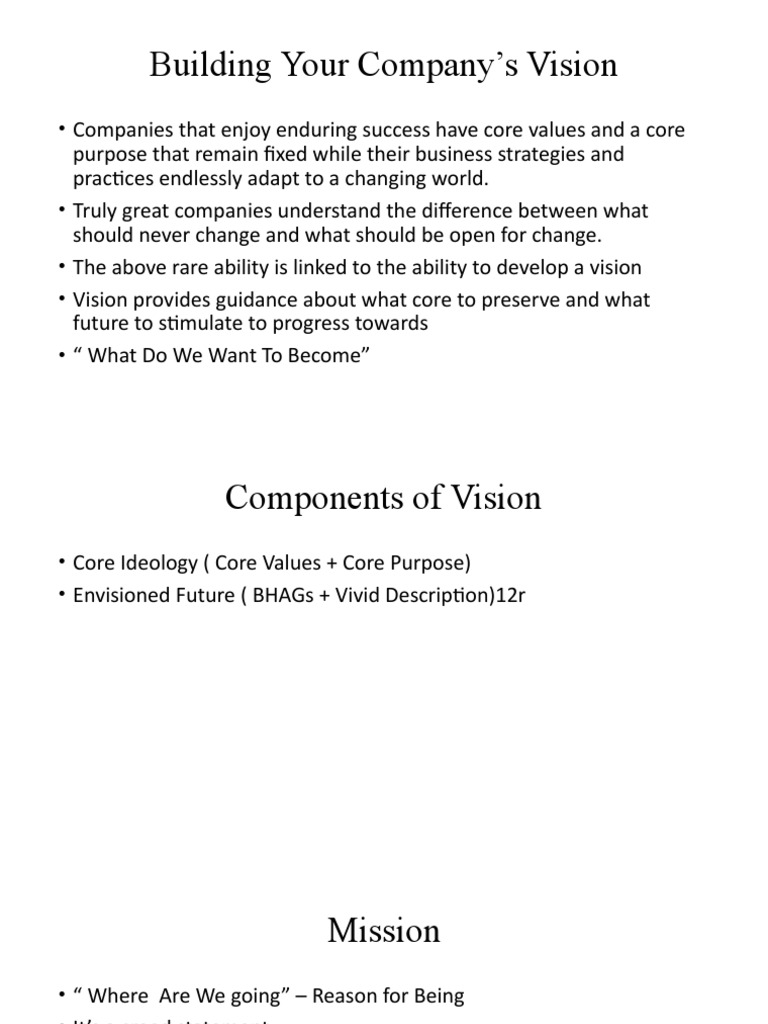 Crafting Your Company's Vision | PDF | Competitive Advantage | Profit ...