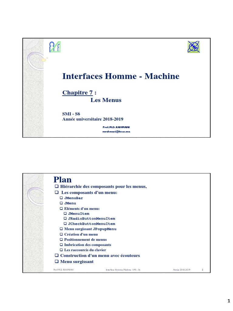 Menus en Java : Création et Composants | PDF | Menu (Informatique ...
