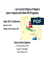 Presentation On Current Status of Nepal's Solar Projects and Other RE Programs