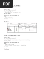 Digital Lab Cs 6211 VHDL Programs