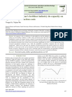 The impact of China’s fertilizer industry de-capacity on agricultural production costs