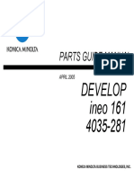 Parts Guide Manual: Develop Ineo 161 4035-281