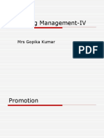 Marketing Management-IV: Mrs Gopika Kumar