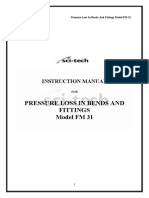 Pressure losses in pipes bends and fittings