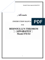 Bernoulli'S Theorem Apparatus: Model FM 03