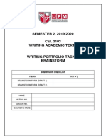 SEMESTER 2, 2019/2020 CEL 2103 Writing Academic Texts: Submission Checklist Items Tick (