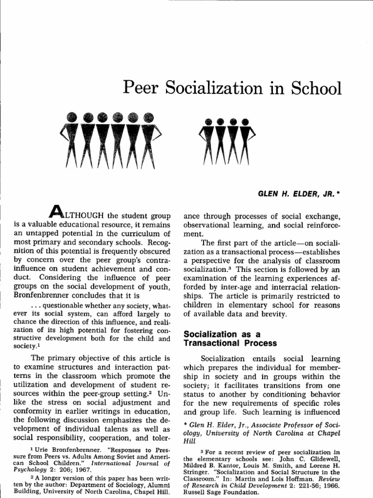 peer socialization in school | Socialization | Teachers | Free 30-day ...