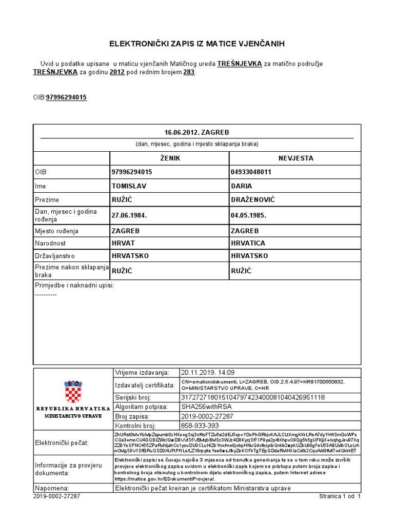 E Vjencani List | PDF
