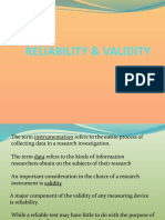 Reliability & Validity