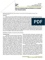 Differences in Changes of Hemoglobin Between 6-12 Hours and 12-14 Hours After Transfusion