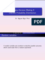 Business Decision Making II Discrete Probability Distribution