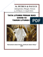 Tata Liturgi Pekan Suci Minggu Palma-Paskah Covid-19