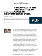 Locating Draupadi in Poetics and Politics of Performance in Contemporary India. (By Urmimala Sarkar Munsi)