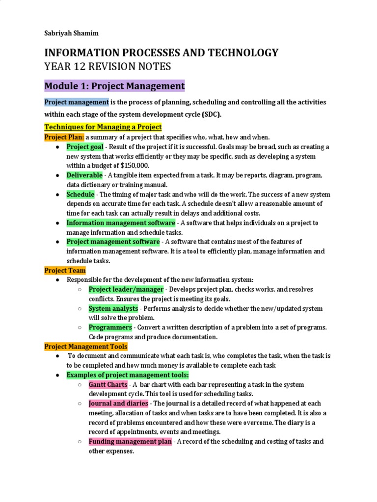 IPT HSC Notes | PDF | Databases | Computer Data Storage