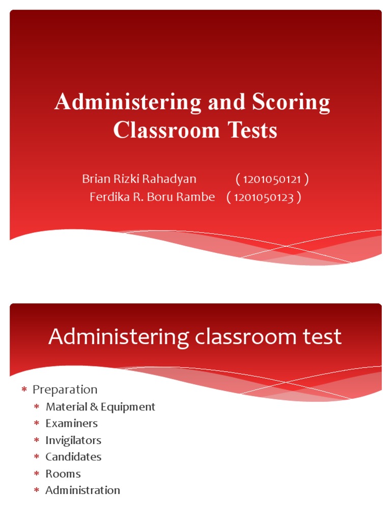 Administering and Scoring | PDF | Multiple Choice | Tests