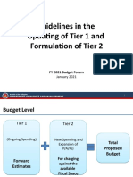 Guidelines in The Updating of Tier 1 and Formulation of Tier 2