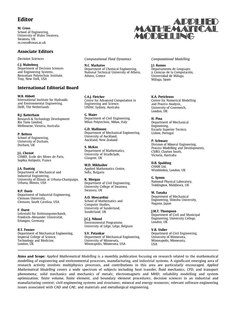 Applied Mathematical Modelling Overview | PDF | Engineering ...