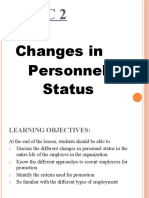 Topic 2: Changes in Personnel Status