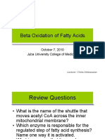 Beta Oxidation of Fatty Acids