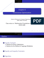Constrained Optimization: Class Notes On: Mathematical Foundations in Engineering, ECEG 6209