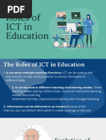 Roles of ICT in Education