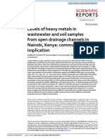 Levels of heavy metals in wastewater and soil samples from open drainage channels in Nairobi, Kenya