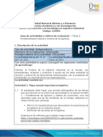 Guía de Actividades y Rúbrica de Evaluación - Unidad 1 - Tarea 2 - Fundamentación e Historia de La Logística