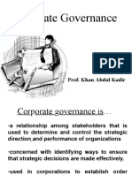 Corporate Governance: Prof. Khan Abdul Kadir