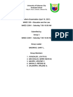 GRP. 3 Midterm Exam (Summary of Group Answers) - EDUC. LAW - MAED 220A1