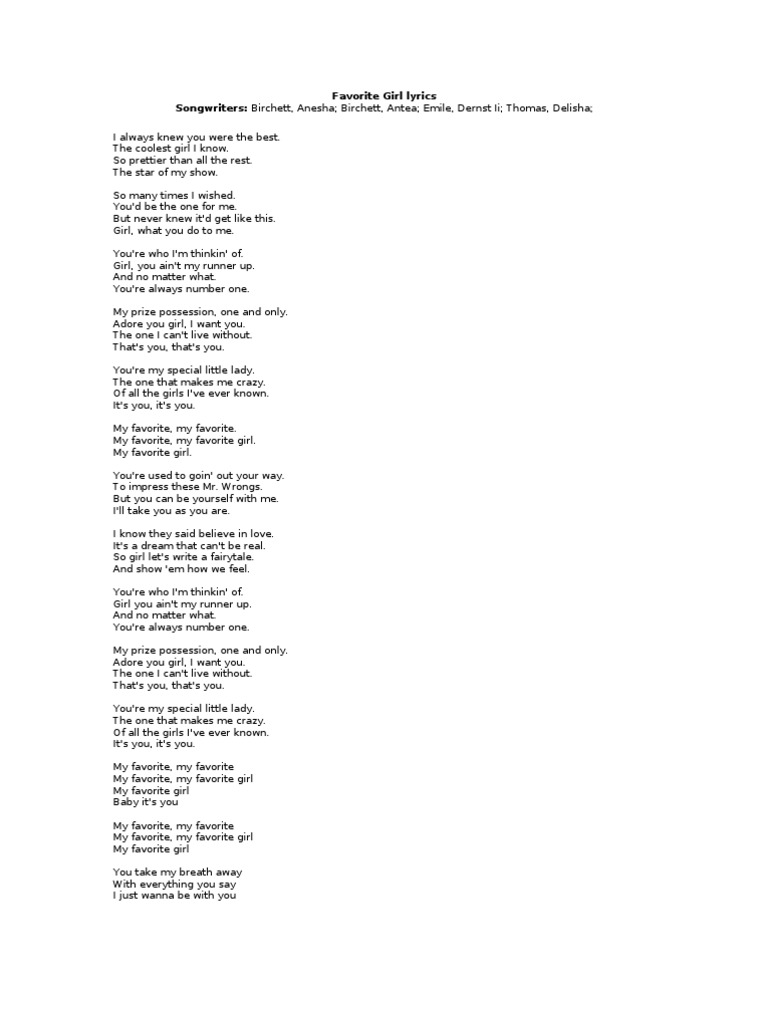 Justin Bieber Somebody To Love Lyrics, PDF