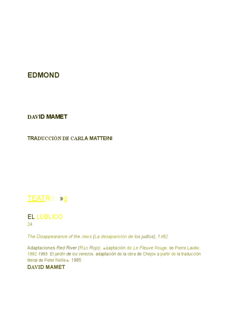 Edmond de David Mamet | PDF | Prostitución